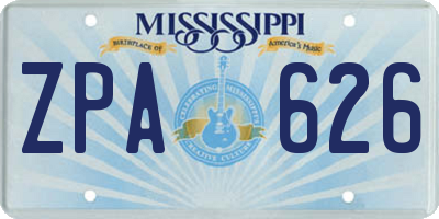 MS license plate ZPA626