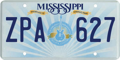 MS license plate ZPA627