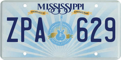 MS license plate ZPA629