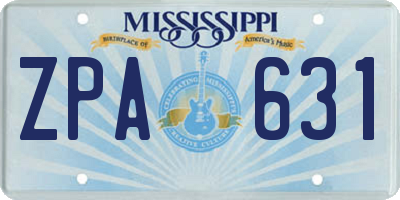 MS license plate ZPA631