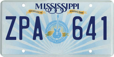 MS license plate ZPA641