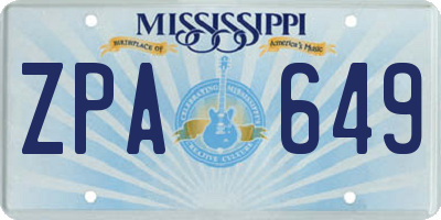 MS license plate ZPA649
