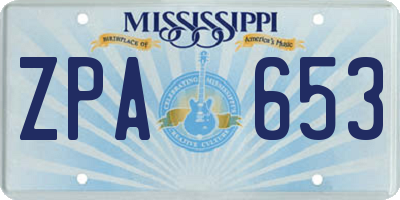 MS license plate ZPA653