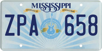 MS license plate ZPA658