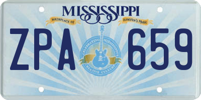 MS license plate ZPA659