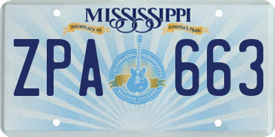 MS license plate ZPA663