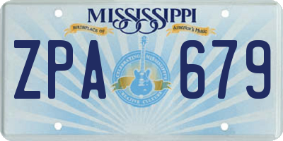 MS license plate ZPA679