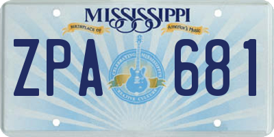 MS license plate ZPA681