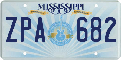 MS license plate ZPA682