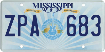 MS license plate ZPA683