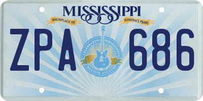 MS license plate ZPA686