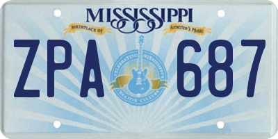 MS license plate ZPA687