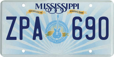MS license plate ZPA690