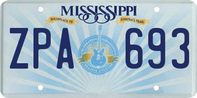 MS license plate ZPA693