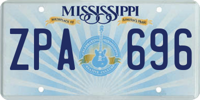 MS license plate ZPA696
