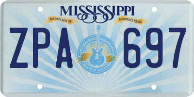 MS license plate ZPA697