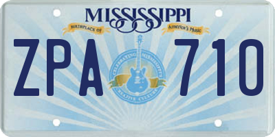 MS license plate ZPA710