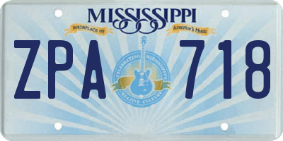 MS license plate ZPA718