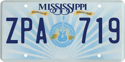 MS license plate ZPA719