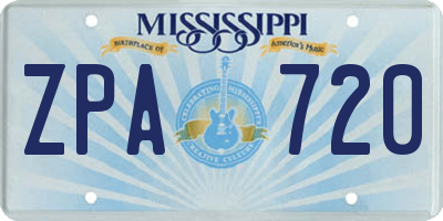MS license plate ZPA720
