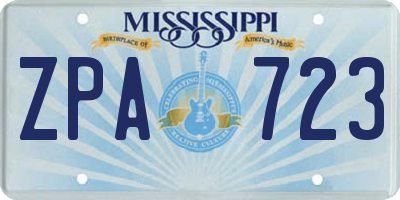 MS license plate ZPA723