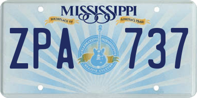 MS license plate ZPA737