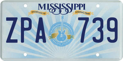 MS license plate ZPA739