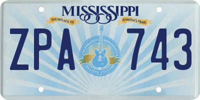 MS license plate ZPA743