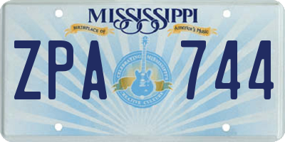 MS license plate ZPA744