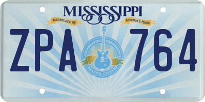 MS license plate ZPA764