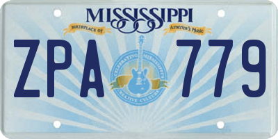 MS license plate ZPA779