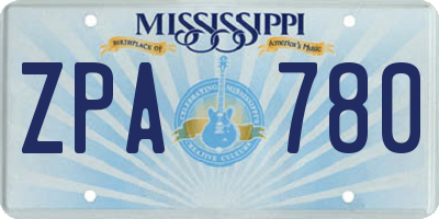 MS license plate ZPA780