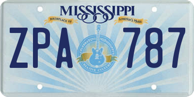 MS license plate ZPA787