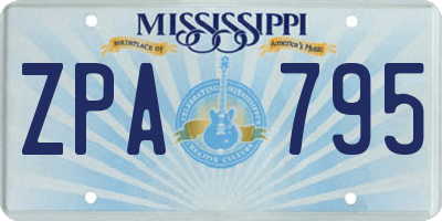 MS license plate ZPA795
