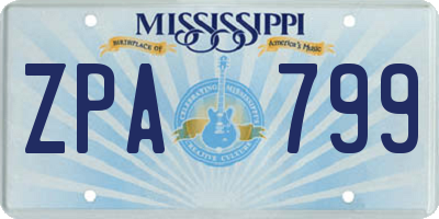 MS license plate ZPA799