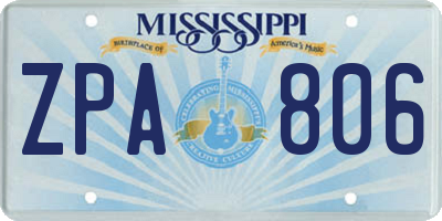 MS license plate ZPA806