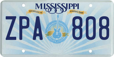 MS license plate ZPA808