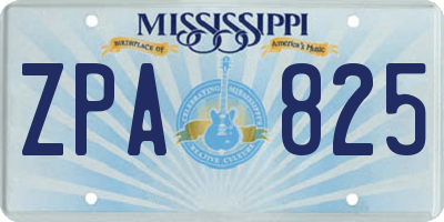 MS license plate ZPA825