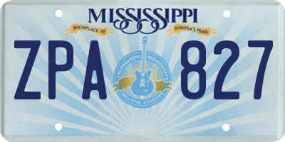 MS license plate ZPA827