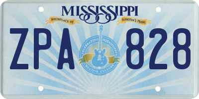 MS license plate ZPA828