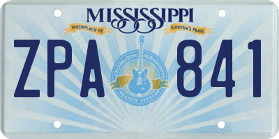 MS license plate ZPA841