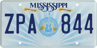 MS license plate ZPA844