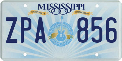 MS license plate ZPA856