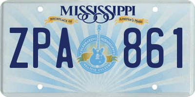 MS license plate ZPA861