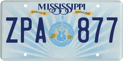MS license plate ZPA877