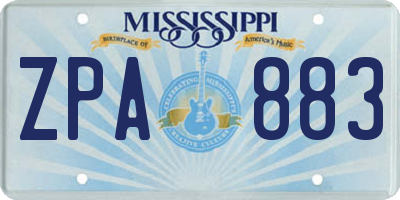 MS license plate ZPA883