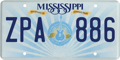 MS license plate ZPA886