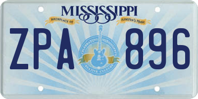 MS license plate ZPA896