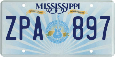 MS license plate ZPA897