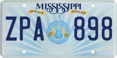 MS license plate ZPA898